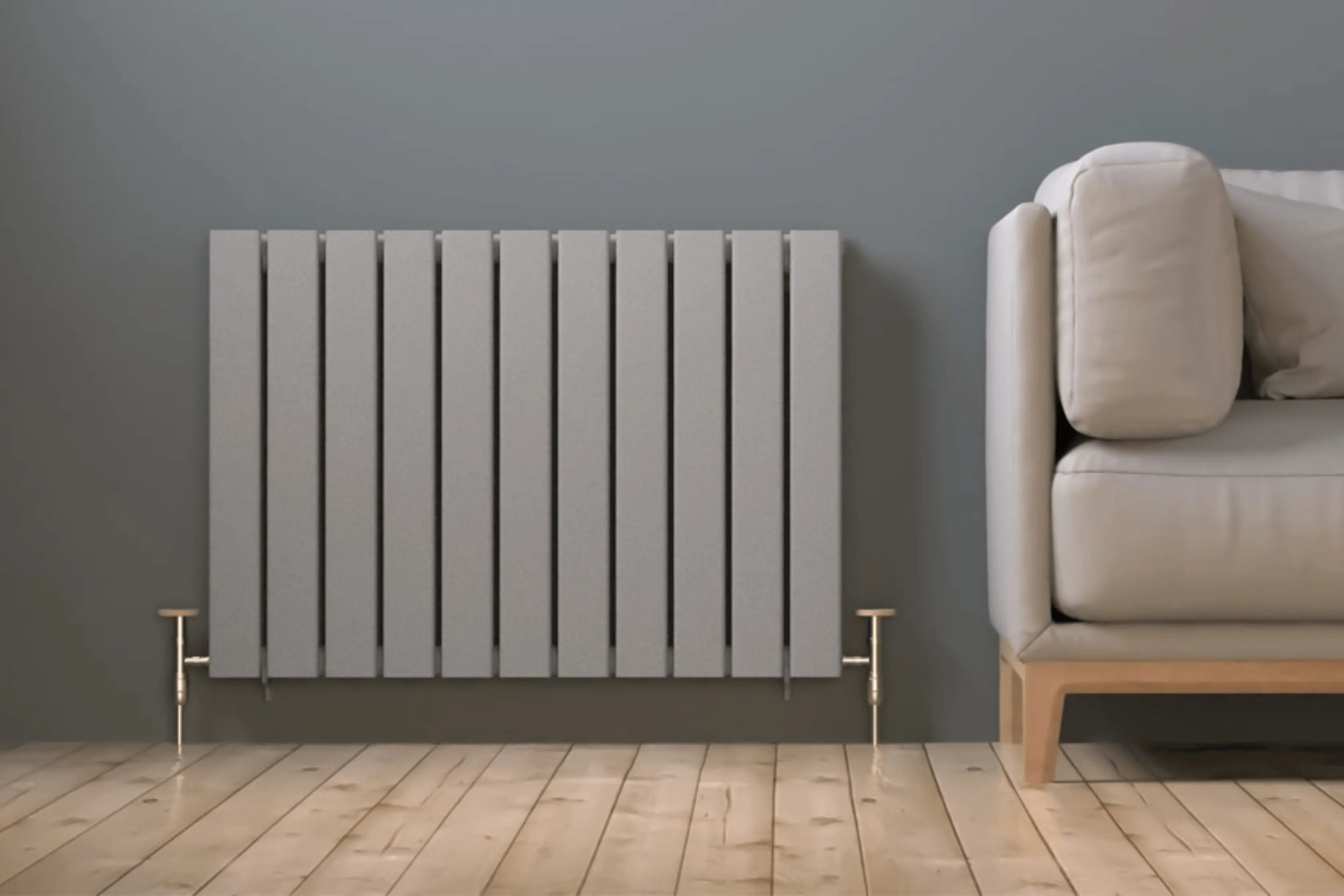 Flat Panel Radiator With A Stylish Grey Finish